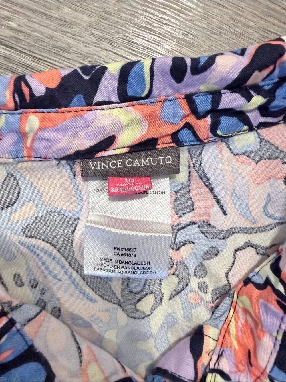 Vince Camuto Girls' Pink, Blue & Black Abstract Floral Dress